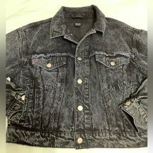 BDG Urban Outfitters Black Truck Distressed Denim  Jacket Size M (W429)